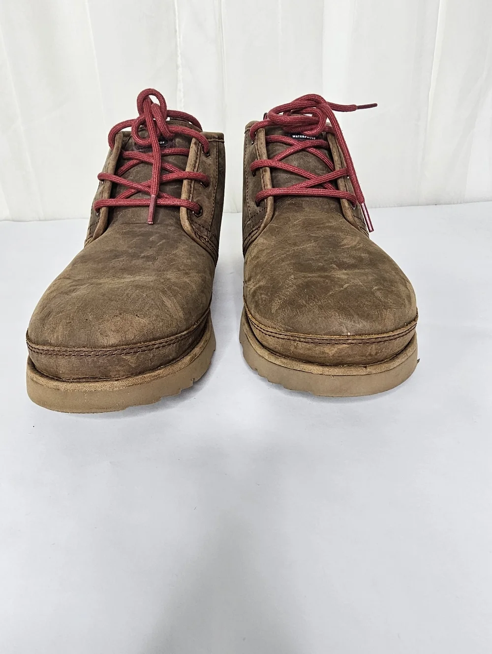 UGG Neumel Waterproof Leather Chukka Boots Grizzly Brown Cabincore Cozy Men's 10